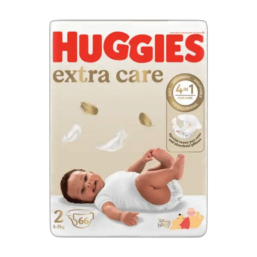 Huggies Extracare No2 66pc x 2pkts