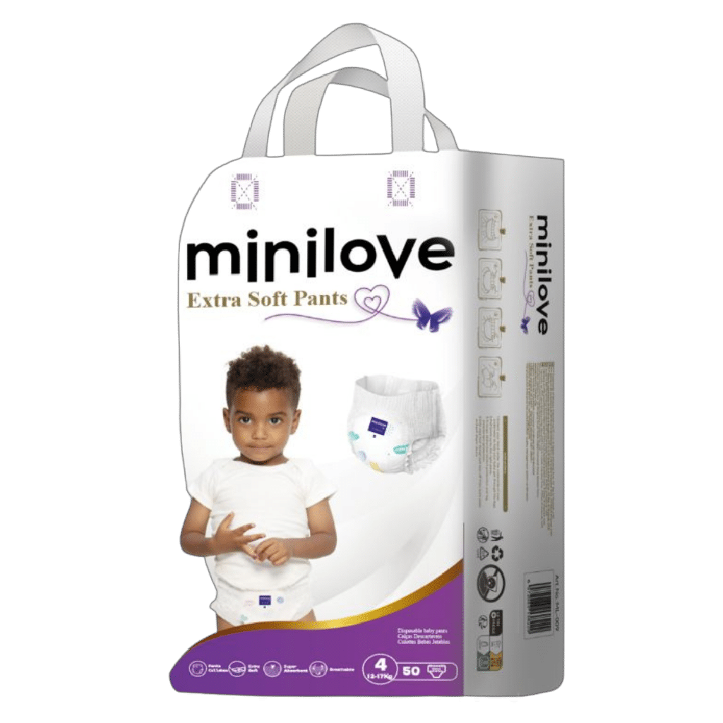 Minilove Baby Pants 50 Pcs per pack 3 packs per ctn — Diaper Size: Size 4
