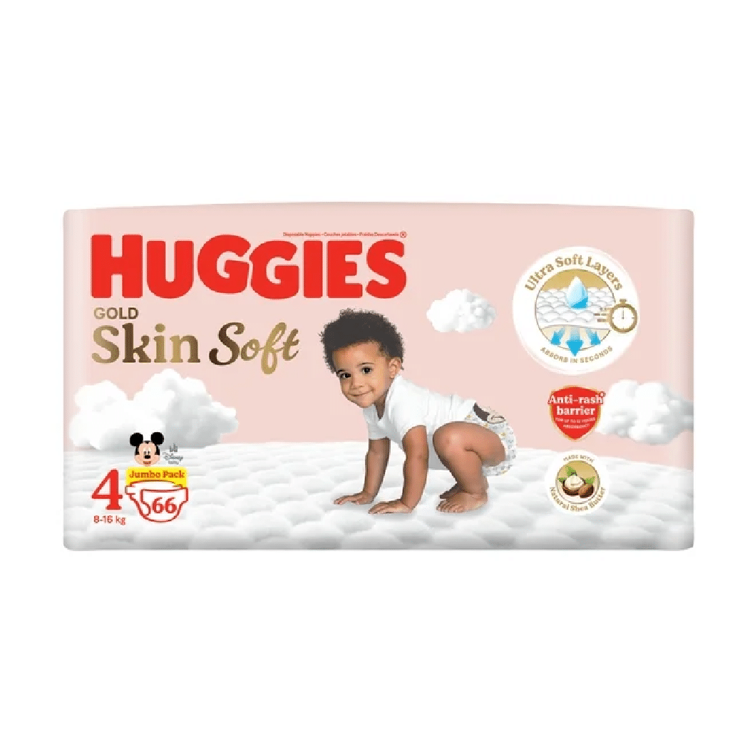 Huggies Gold Diapers Size 4 66pc x 2 pkts