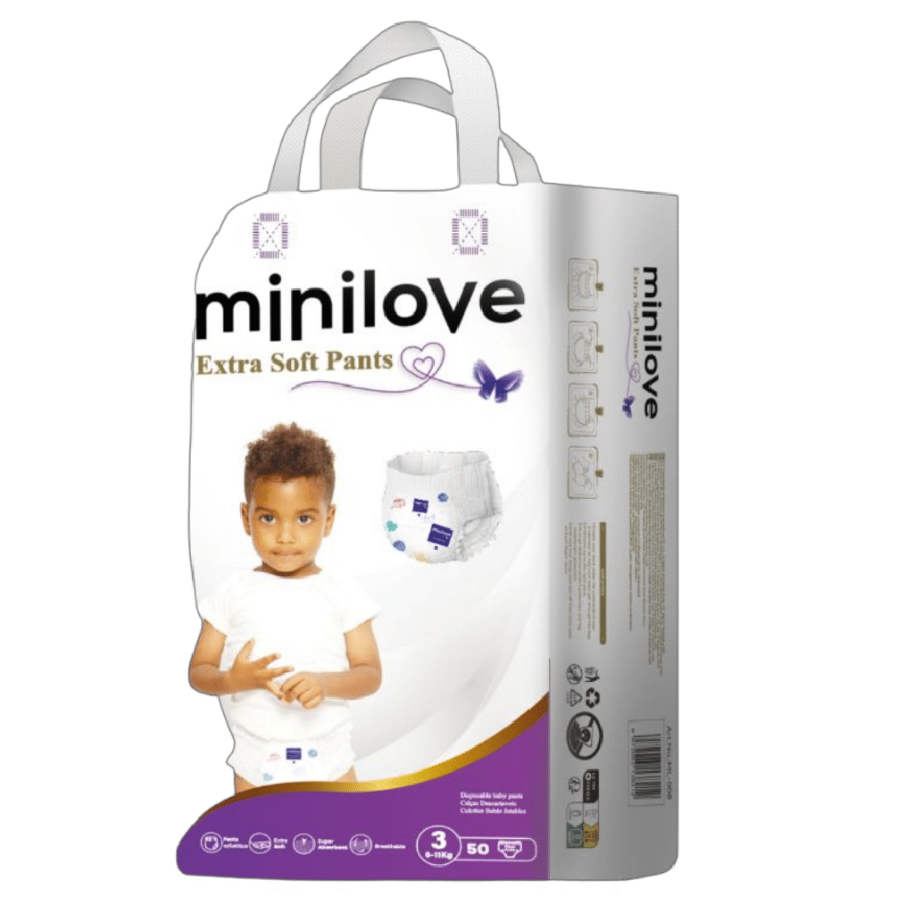 Minilove Baby Pants 50 Pcs per pack 3 packs per ctn — Diaper Size: Size 3